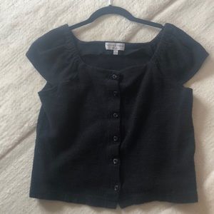Black cap sleeve top